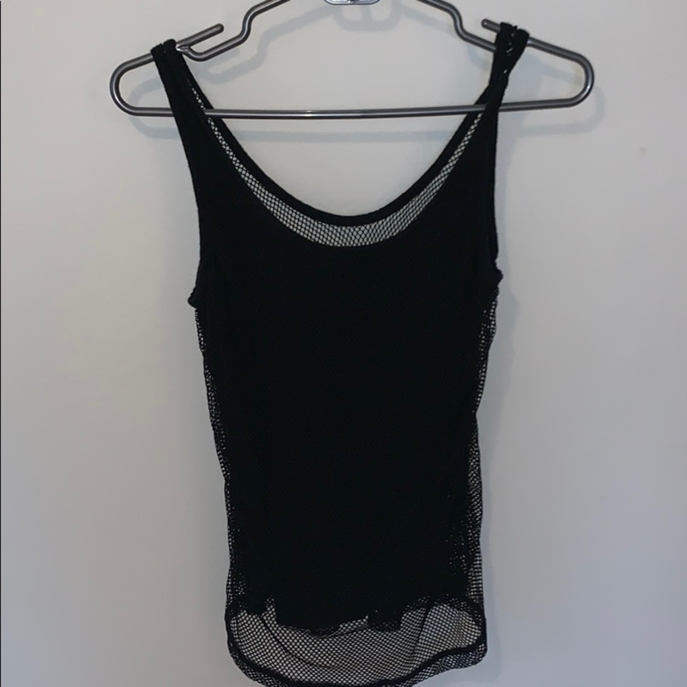 Black mesh tank top with slip underneath!!